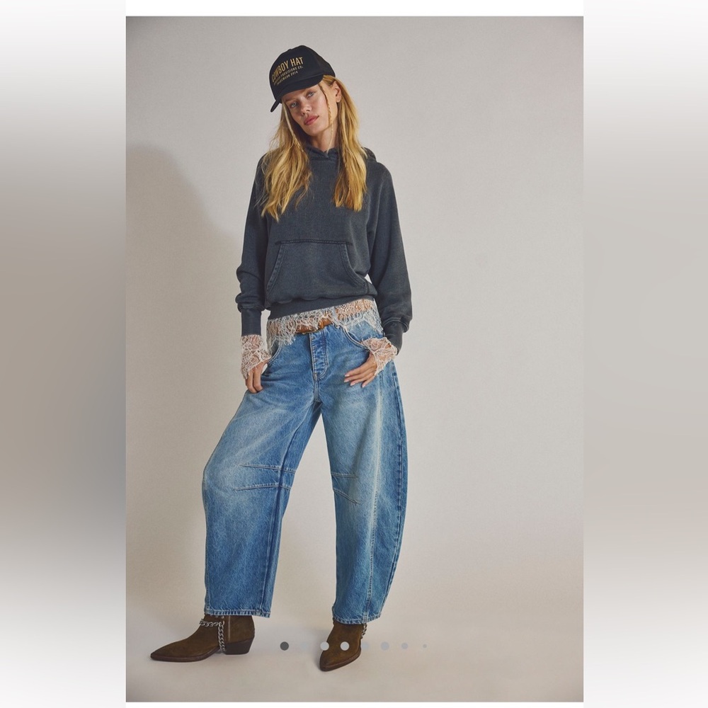 We The Free Good Luck Mid-Rise Barrel Jeans
